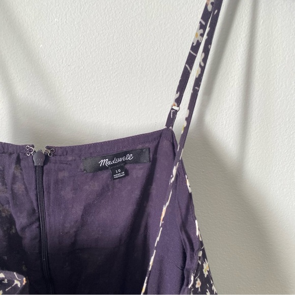 Madewell Dark indigo Ditsy dandelion Floral Spaghetti Strap tiered maxi Dress 10 - Picture 6 of 11